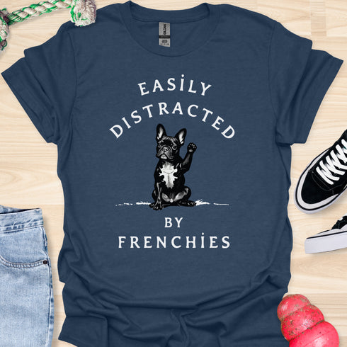 Easily distracted by frenchies - V17 - The Wave T-Shirt